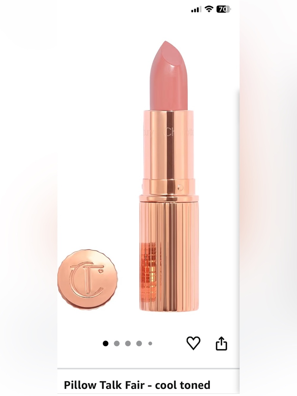 Charlotte Tilbury Pillow Talk Fair  Kissing Fallen Lipstick -